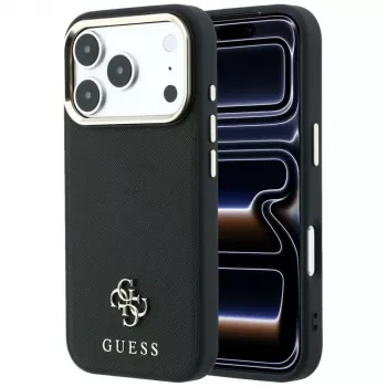 Guess Saffiano Small 4G & Classic Logo MagSafe Case for Apple iPhone 17 Pro Max / 18 Pro Max - Black