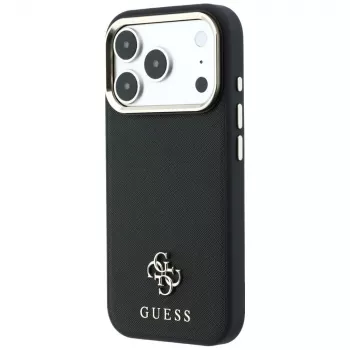 Guess Saffiano Small 4G & Classic Logo MagSafe Case for Apple iPhone 17 Pro Max / 18 Pro Max - Black