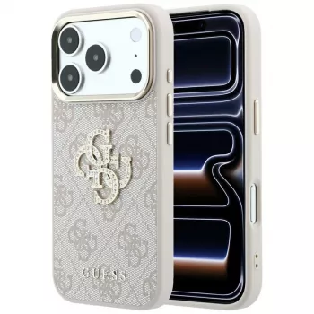 Guess 4G Big Strass Logo Case for iPhone 17 Pro / 18 Pro - Pink