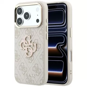 Guess 4G & Big Resin Logo Case for iPhone 17 Pro Max / 18 Pro Max - Pink