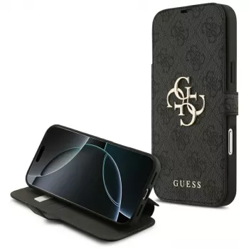 Guess Book 4G Metal Logo Case for iPhone 18 Pro Max / 17 Pro Max, Black