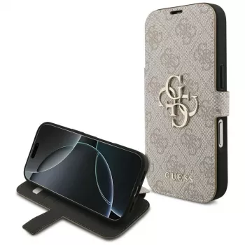 Coque folio Guess Book 4G Metal Logo pour iPhone 16 Pro / 17 Pro - Rose