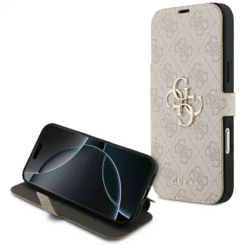 GUESS Book 4G Metal Logo Folio Case for iPhone 18 Pro Max / 17 Pro Max - Pink