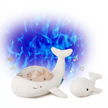 Ensemble d'aide au sommeil Cloud B Tranquil Whale avec projecteur et hochet - blanc