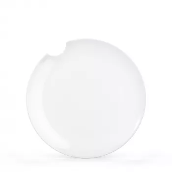 2 assiettes plates FIFTYEIGHT avec bord mordu 28 cm blanc