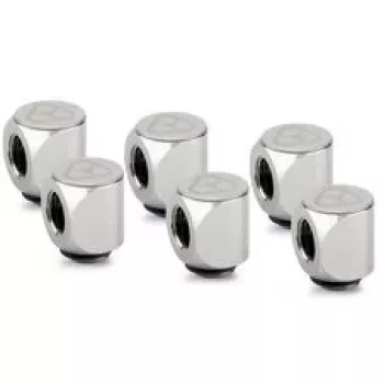 Raccord rotatif Thermal Grizzly DeltaMate 90° G1/4 inch nickel brillant – lot de 6