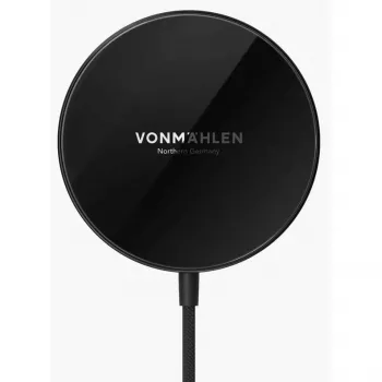 Vonmählen Aura Mini Magnetic Wireless Charger with USB-C Cable, 15W, Black