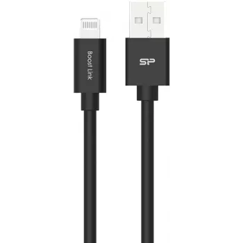 Silicon Power Boost Link PVC LK15AL Charging and Data Cable, USB-A to Lightning, MFi Certified, 1 m, up to 12 W, Black