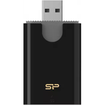 Lecteur de cartes combo Silicon Power SD/microSD, USB 3.2 Gen 1 Type-A, noir (SPU3AT5REDEL300K)