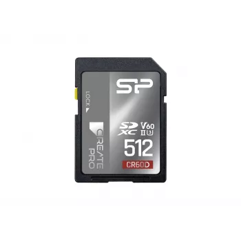 Carte mémoire Silicon Power 512 Go SDXC UHS-II V60 - lecture 280 Mo/s, écriture 150 Mo/s