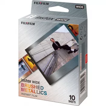 Fujifilm Instax Wide Film instantané 10 poses, Brushed Metal