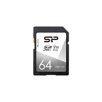 Silicon Power 64GB SDXC UHS-I U3 V30 Memory Card - 100MB/s Read, 80MB/s Write, 4K Video