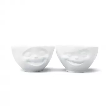 FIFTYEIGHT PRODUCTS Ensemble de bols 200ml - Laughing & Winking, blanc (2 pièces)