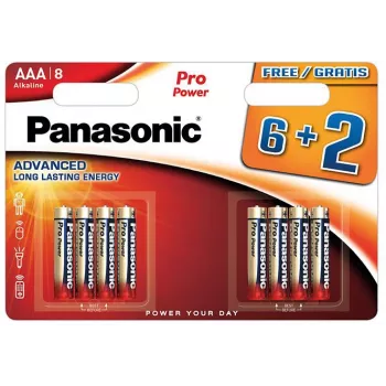 Panasonic Pro Power AAA Alkaline Batteries LR03 8-Pack (6+2 Bonus)