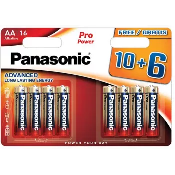 Pile alcaline Panasonic Alkaline Power AA pack de 16 (10+6 bonus) LR6 1,5V
