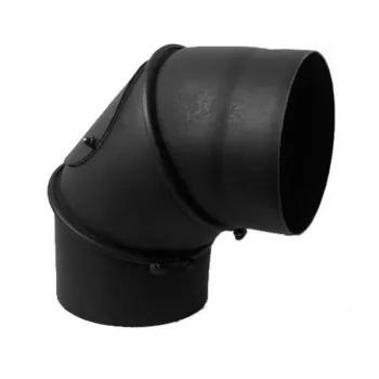 Coude de conduit de cheminée 45/90° avec té de visite, 150 mm, acier noir