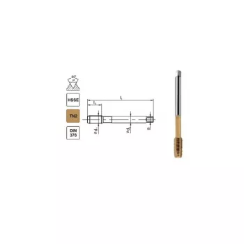 TAP M10 DIN-376B (6H) HSSE TN 800X - Spiral Point Machine Tap for Through Holes