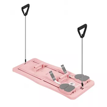 Kit de barre Pilates 9 en 1 REBEL RBA-3069-PK avec bandes de résistance, ancrage de porte, sangles de pied et sac de transport – rose