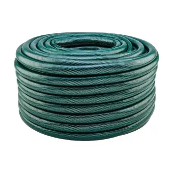 Tuyau d'arrosage Verto Economic 50 m, 3/4 pouce, PVC 3 couches, résistant aux UV et aux algues, vert