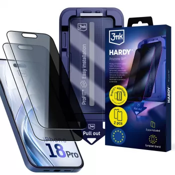 Film de protection d'écran 3mk Hardy Privzone 9H pour Apple iPhone 18 Pro
