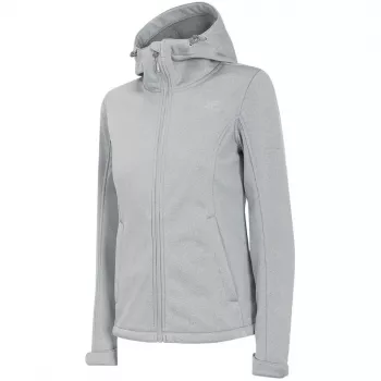 Veste softshell femme 4F H4Z22 SFD350 gris clair chiné - coupe-vent, déperlante, respirante