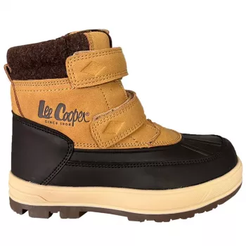Lee Cooper LCJ-23-01-2059K Unisex Children's Brown Sneakers with Non-Slip Rubber Sole, Hook-and-Loop Closure, Size 28