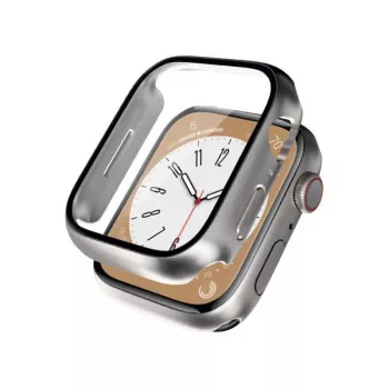 Étui de montre hybride Crong avec verre trempé pour Apple Watch 40 mm - Starlight