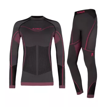 Girls' Thermoactive Underwear Set Alpinus Tactical Mora Graphite-Pink 120-136