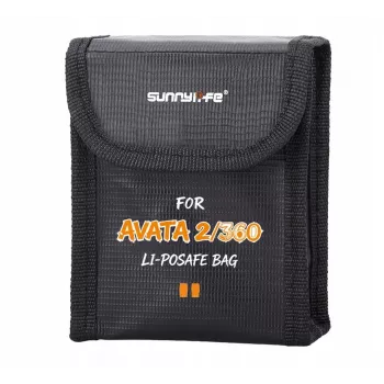 SUNNYLIFE sacoche de protection ignifuge pour batteries DJI Avata 2 - 2 batteries, noir