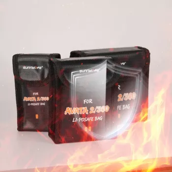 SUNNYLIFE sacoche de protection ignifuge pour batteries DJI Avata 2 - 2 batteries, noir