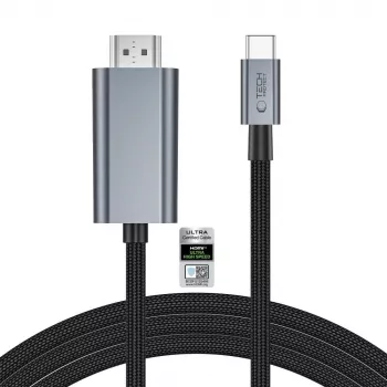 Câble TECH-PROTECT ULTRABOOST USB-C vers HDMI 2.1 8K 60Hz 200cm gris fer