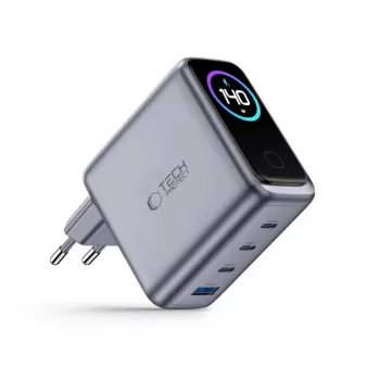 Chargeur réseau 4 ports TECH-PROTECT POWERVISION NC140W-GaN PD 140W / QC3.0 gris foncé