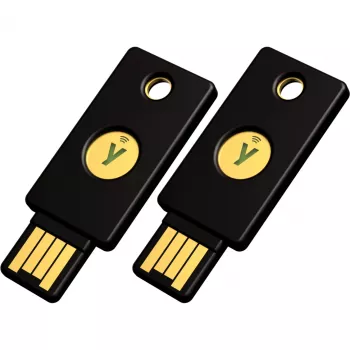 Clé de sécurité YubiKey 5 NFC lot de 2 (noir/or, USB-A & NFC)
