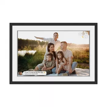 DENVER PFF-1019 Cadre photo numérique HD Wi-Fi FRAMEO 10,1 inch avec 3 cadres interchangeables (noir, blanc, bois)