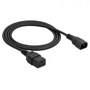Akyga AK-UP-02 Câble de rallonge d'alimentation serveur IEC C14 vers IEC C19, 3 x 1 mm², 1,8 m, noir