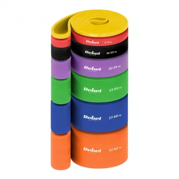 REBEL ACTIVE Power Band PT-S7 Ensemble de bandes de résistance TPE, 7 bandes, 4-82 kg, sac de transport