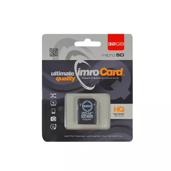 IMRO carte mémoire microSDHC 32 Go avec adaptateur SD, Class 10 UHS-I U1 A1, jusqu'à 80 Mo/s