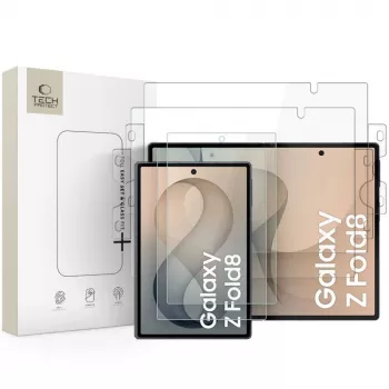 TECH-PROTECT Easy Set Fit+ kit de protection 4 en 1 pour Samsung Galaxy Z Fold 8 – transparent (film & verre)