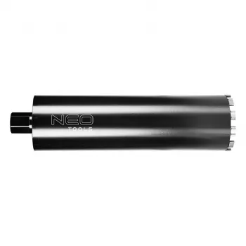 NEO TOOLS 57-864 couronne diamantée 122 mm x 470 mm, 1 1/4 inch UNC, 11 segments soudés au laser, forage à l'eau, GRAPHITE PRO