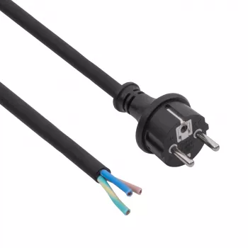 Câble d'alimentation en caoutchouc Akyga AK-OT-04S H05RR-F 3 x 1,5 mm², prise CEE 7/7 vers extrémité libre, 5 m, noir