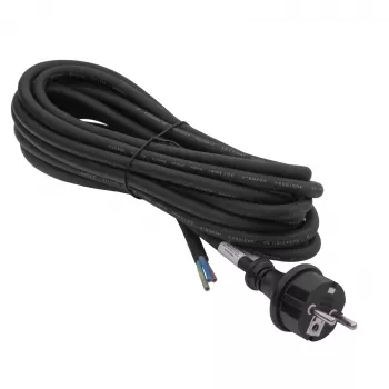 Câble d'alimentation en caoutchouc Akyga AK-OT-04S H05RR-F 3 x 1,5 mm², prise CEE 7/7 vers extrémité libre, 5 m, noir
