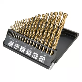 Coffret de 19 forets métal HSS-TiN NEO TOOLS 1,0-10,0 mm