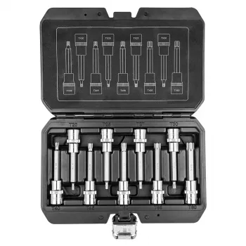 NEO TOOLS Embouts Torx sur douille 100 mm, set de 9