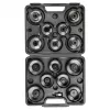 NEO TOOLS Oil Filter Socket Wrench Set 16-Piece (65-100 mm, 3/8 inch Drive, Cup-Type, Multi-Flute, Steel, Blow-Molded Case)