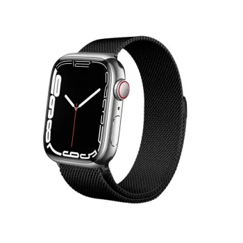 Bracelet en acier inoxydable Crong Milano Steel pour Apple Watch 44/45/46/49 mm, noir
