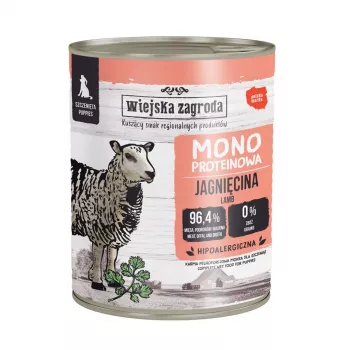 WIEJSKA ZAGRODA Mono Puppy Lamb - Wet Dog Food - 800g