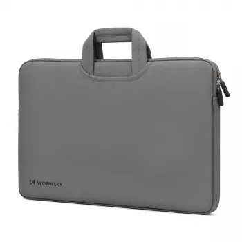 Housse d'ordinateur portable en néoprène Wozinsky WNT-17G 17,3 pouces avec poignée rétractable - gris