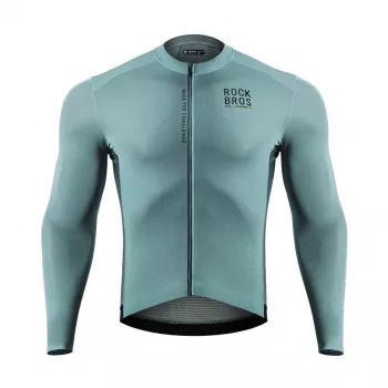 Maillot de cyclisme à manches longues pour homme ROCKBROS ROAD TO SKY gris-bleu taille S