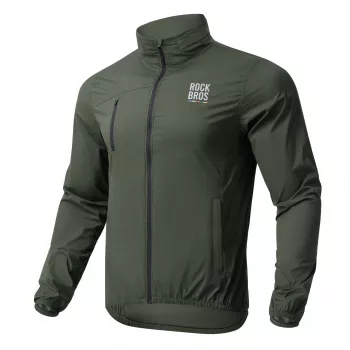 ROCKBROS ROAD TO SKY Cycling Windbreaker Jacket Green M - Windproof Water-Resistant Packable
