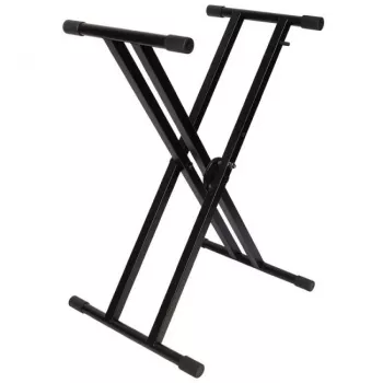 V-TONE DELUXE K1 Double-Braced X Keyboard Stand, Black, 45 kg Capacity